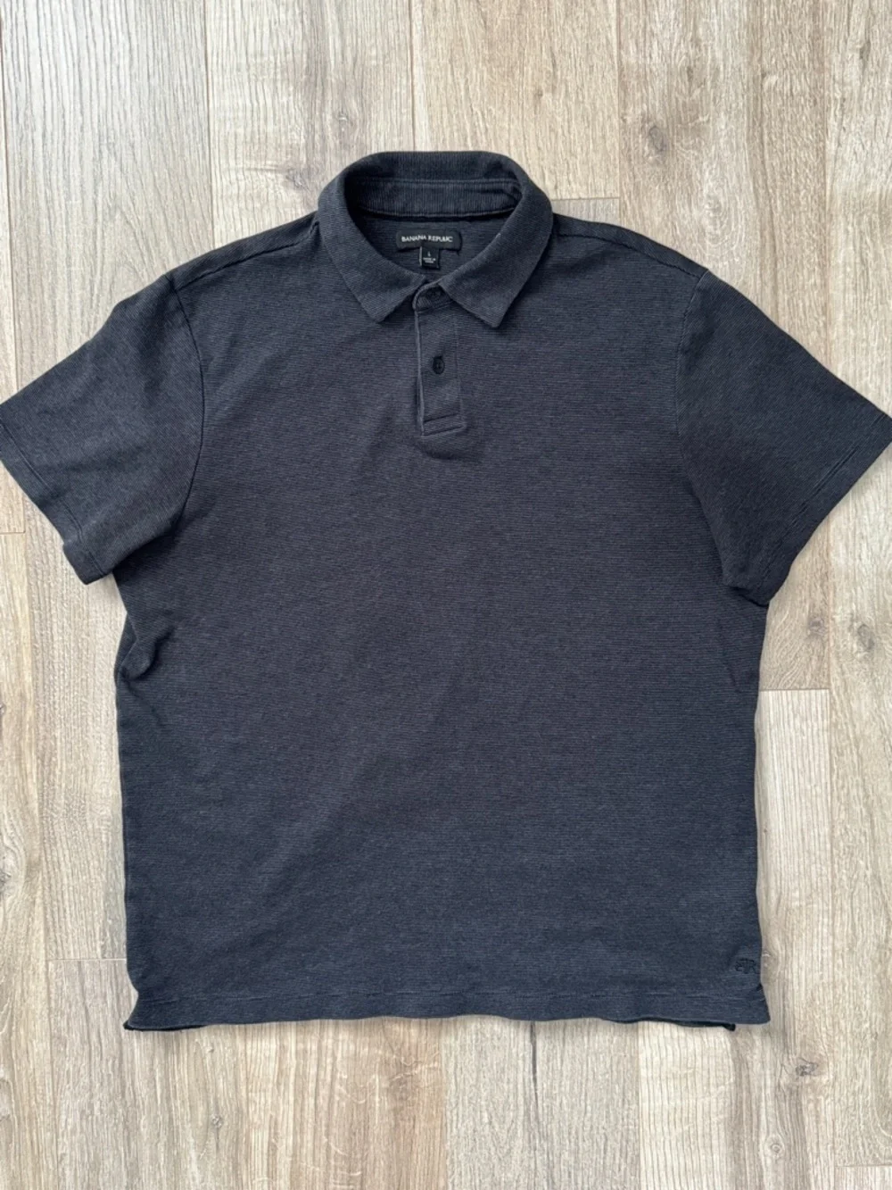 Banana Republic Men's Charcoal Cotton Polo Shirt Size L